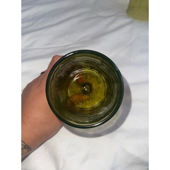 Vintage Wine Goblets Tiffin Franciscan Madeira Glasses Avocado Olive Green Heavy - Picture 6 of 8